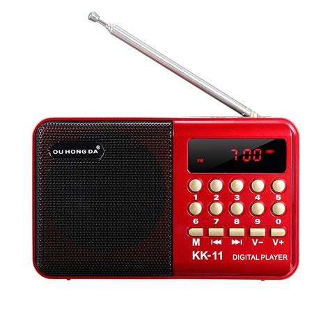 dc   mini portable pocket lcd digital fm radio speaker usb tf aux