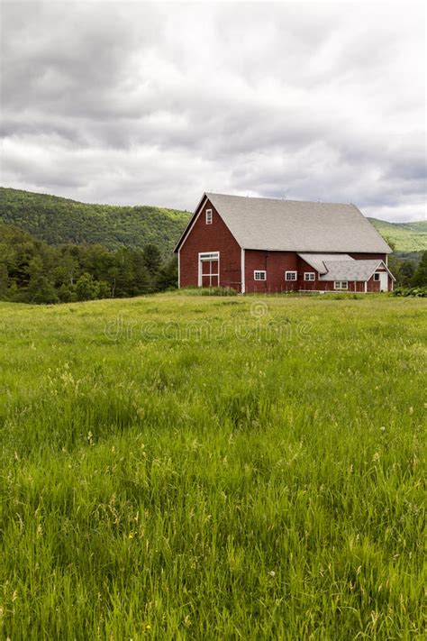 Farm Landscape With Red Barn Stock Image Image Of Grass