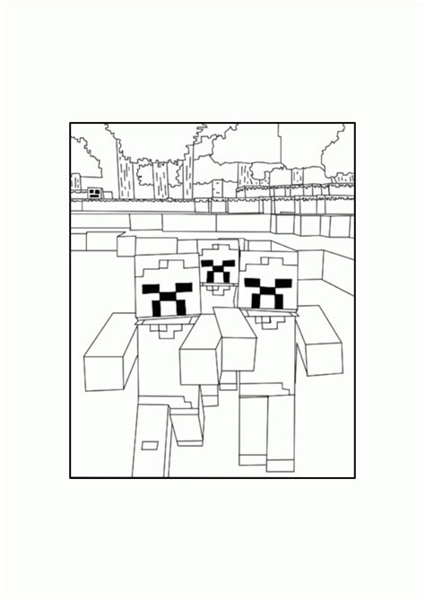 minecraft zombies coloring pages  printable minecraft