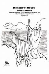 Moses Parting Bible sketch template