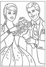 Barbie Coloring Ken Pages Kissing Cartoons Bubakids These Template sketch template