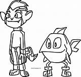 Darwin Coloring Gumball Aliens Wecoloringpage Pages sketch template