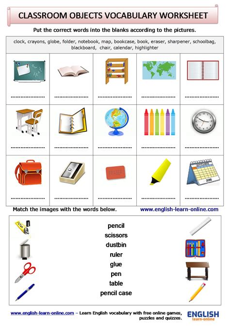 classroom objects esl vocabulary picture dictionary  vrogueco
