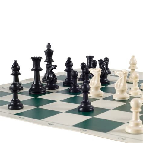 heavy tournament triple weighted chess set combo forest green ebay