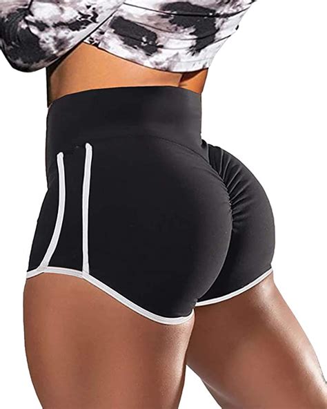 Womens High Waist Workout Short Scrunch Booty Gym Yoga Pants Butt Lift