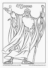 Coloring Pages Moses Bible Sheets Stick Kids Staff His Commandments School Color People Printable Hand Ten Holding Line Clipart Sunday sketch template