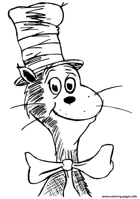 cat  hat coloring page printable