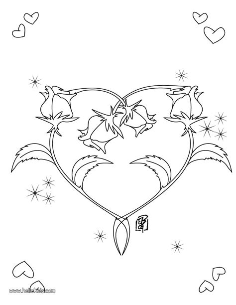 valentines day coloring pages roses heart shape