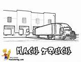 Trucks Mack Wheeler Rig Yescoloring Volvo Kenworth Pickup Malbögen sketch template