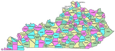 maps kentucky county map