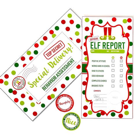 official elf report printable  printable templates