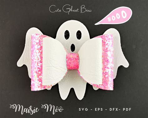 ghost bow svg halloween bow template ghost hair bow svg etsy uk