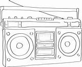 Boombox Anni Coloring Outlined Lineart Annata Disegnata sketch template