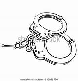 Handcuffs Shackles Hands Coloring Sketch Template Police Pages sketch template