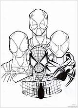 Spiderman Deadpool Spidermen Getcolorings Venom Clipartmag sketch template