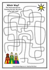 Preschool Epiphany Mazes Tracing Activityvillage Printables Village Childrens sketch template