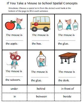 mouse  school spatial concepts preposition activities