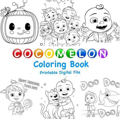 cocomelon coloring book  pages etsy