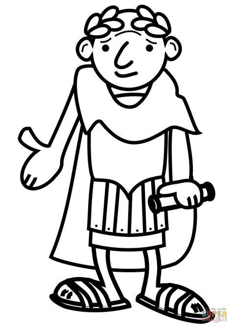 cartoon roman emperor coloring page  printable coloring pages