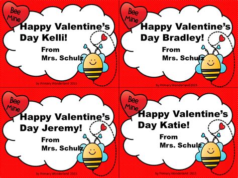 primary wonderland  valentines day editable cards  students