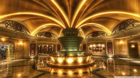 hd wallpaper fountain   las vegas hotel lobby hdr lights nature