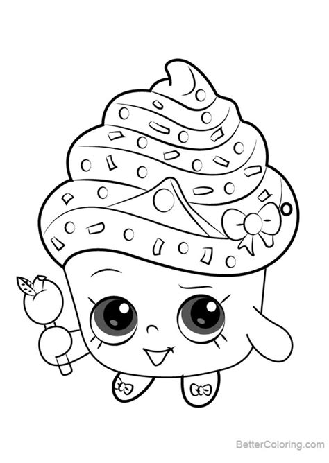 cupcake queen  shopkins coloring pages  printable coloring pages