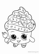 Shopkins Cupcake Queen Drawing Coloring Pages Draw Easy Drawings Kids Cartoon Drawingtutorials101 Tutorials Step Shopkin Para Line Cupcakes Cute Print sketch template