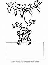 Monkey Coloring Hanging Pages Kids Template Printable Printables Drawing Year Chinese Message Tail Crafts Jungle Printables4kids Name Activities Puzzles Word sketch template