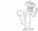 King Julien Coloring Pages Madagascar Clipart Printable Fear Color Cute Getcolorings Print Another Avondale Library Style Popular Cartoon sketch template