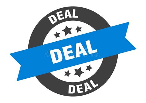 deal sign deal  ribbon sticker stock vector illustration   blue