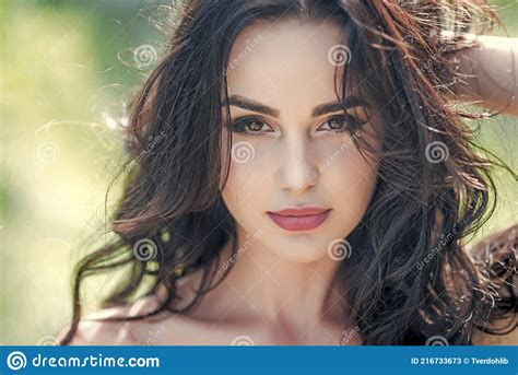 woman face closeup beauty female model sensual girl stock image