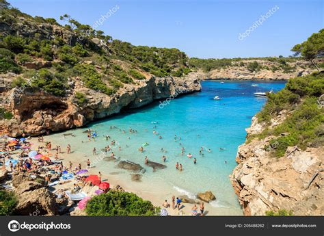 beach cala des moro mallorca spain stock photo  castenoid