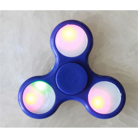 tri hand spinner fidget spinners led light  blue design toy stress reducer ball bearing