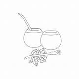 Calabash Calebasse Yerba Compagnon Boisson Bebida Calabaza Iconos Shareasale Vecteurs sketch template