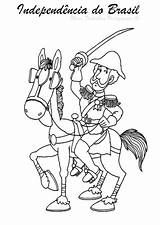 Brasil Independencia Pedro Atividade Setembro Cavalo Espada Coloringcity sketch template