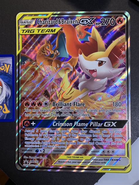 Jumbo Charizard And Braixen Gx Pokemon Card Sm230 Full Art