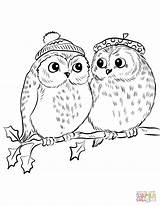 Owl Coloring Pages Owls Cute Couple Drawing Girls Easy Realistic Adults Printable Color Detailed Girl Sketch Valentine Getcolorings Template Print sketch template
