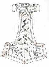 Hammer Thor Drawing Tattoo Thors Mjollnir Viking Getdrawings Mjolnir Deviantart Wildspiritwolf sketch template