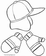 Winter Coloring Pages Mittens Hat sketch template