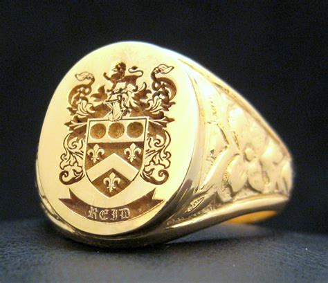 antique signet ring family crest kt gold custom engraved xl mm  mm joller ebay