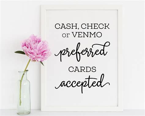 payment sign cash check  venmo preferred cards accepted etsy