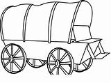 Wagon Coloring Covered Pages Template Colouring sketch template