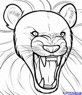 Lion Drawing Draw Roaring Easy Step Face Drawings Angry Pencil Outline Aslan Coloring Anime Dragoart Sketches Cub Safari Clipart Sketch sketch template
