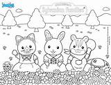 Cueillette Fleurs Sylvanian Coloriages Hellokids Colorier sketch template