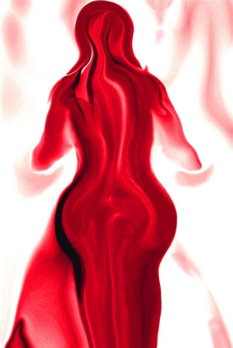 Seductress In Red Lipstick Dress Digital Art By Abstract Angel Artist