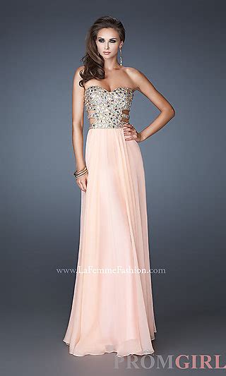sexy cut out prom gown la femme strapless prom dresses promgirl