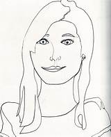 Contour Drawing Line Portrait Face Self Drawings Portraits Continuous Getdrawings Visit sketch template