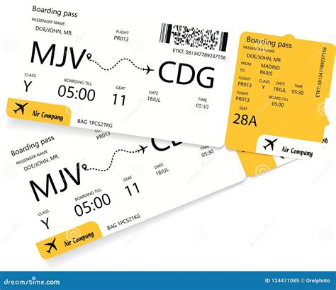 airplane ticket template stock vector illustration  blank