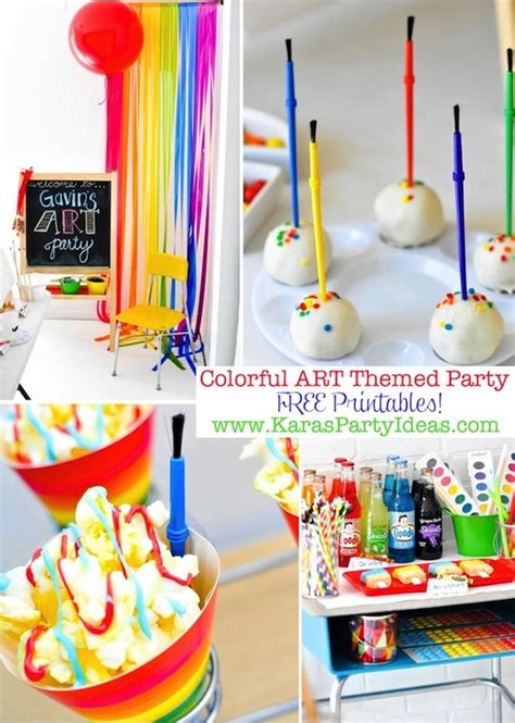Kara S Party Ideas Colorful Art Party With Tons Of Ideas