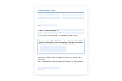 lease termination letter lease agreement lettering
